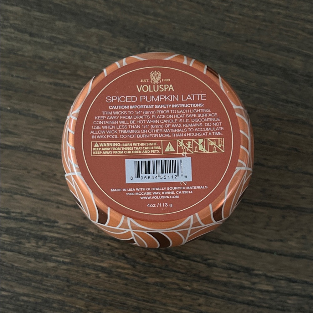 Voluspa Spiced Pumpkin Latte Candle - 4oz - Picture 3 of 3